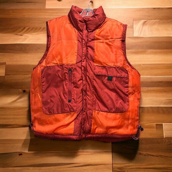 St Johns Bay Vintage Puffer Vest Men's Size XL Red Sleeveless Full Zip Pockets - Picture 4 of 10